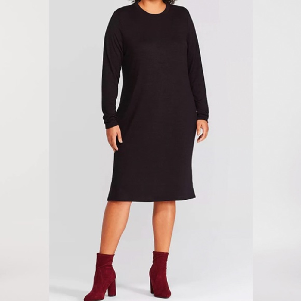 CHIC & SOFT, Long Sleeves Turtleneck Sweatshirt w/Hoodie Pockets Tunic Dress - Picture 11 of 16